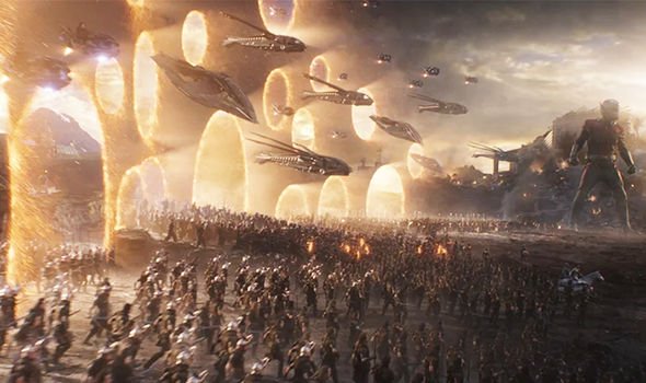 All Avengers showing teamworkin Avengers endgame